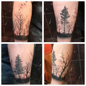 фото тату лес от 14.01.2018 №002 - forest tattoo - tattoo-photo.ru