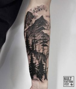 фото тату лес от 14.01.2018 №003 - forest tattoo - tattoo-photo.ru