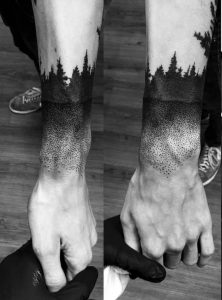 фото тату лес от 14.01.2018 №004 - forest tattoo - tattoo-photo.ru