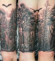фото тату лес от 14.01.2018 №010 — forest tattoo — tattoo-photo.ru