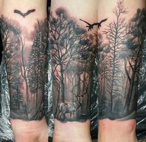 фото тату лес от 14.01.2018 №010 - forest tattoo - tattoo-photo.ru