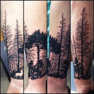фото тату лес от 14.01.2018 №013 - forest tattoo - tattoo-photo.ru
