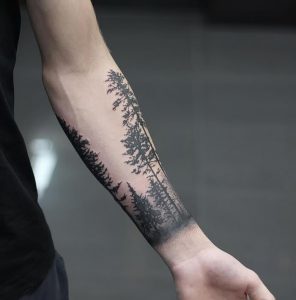 фото тату лес от 14.01.2018 №017 - forest tattoo - tattoo-photo.ru