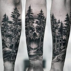 фото тату лес от 14.01.2018 №022 - forest tattoo - tattoo-photo.ru