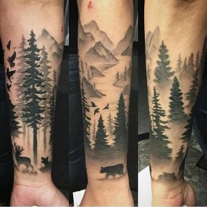 фото тату лес от 14.01.2018 №035 - forest tattoo - tattoo-photo.ru