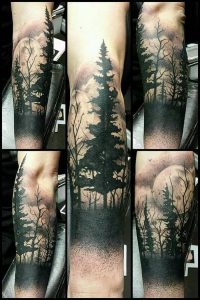 фото тату лес от 14.01.2018 №045 - forest tattoo - tattoo-photo.ru