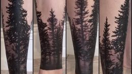фото тату лес от 14.01.2018 №061 - forest tattoo - tattoo-photo.ru