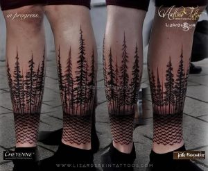 фото тату лес от 14.01.2018 №061 - forest tattoo - tattoo-photo.ru 154123123