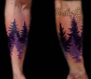 фото тату лес от 14.01.2018 №065 - forest tattoo - tattoo-photo.ru