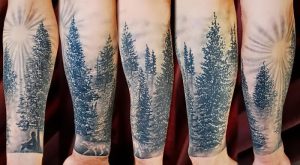 фото тату лес от 14.01.2018 №068 - forest tattoo - tattoo-photo.ru