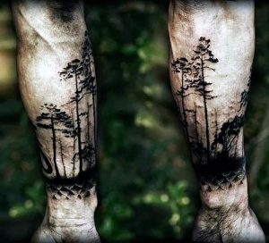 фото тату лес от 14.01.2018 №074 - forest tattoo - tattoo-photo.ru