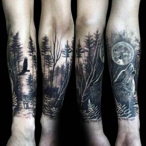 фото тату лес от 14.01.2018 №087 - forest tattoo - tattoo-photo.ru