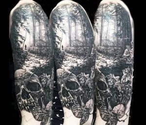 фото тату лес от 14.01.2018 №089 - forest tattoo - tattoo-photo.ru