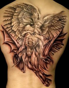 фото тату ангел и демон от 11.04.2018 №002 - tattoo angel and demon - tattoo-photo.ru