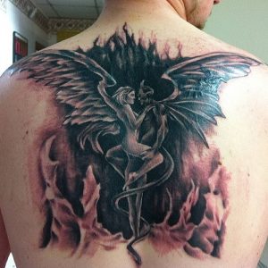 фото тату ангел и демон от 11.04.2018 №008 - tattoo angel and demon - tattoo-photo.ru