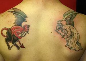 фото тату ангел и демон от 11.04.2018 №013 - tattoo angel and demon - tattoo-photo.ru