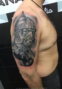 фото тату богатырь от 11.04.2018 №008 - tattoo warrior - tattoo-photo.ru