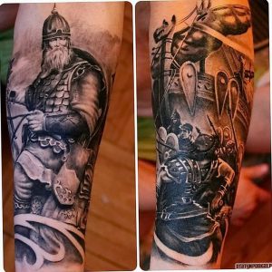 фото тату богатырь от 11.04.2018 №017 - tattoo warrior - tattoo-photo.ru