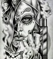 фото тату в стиле чикано от 08.04.2018 №006 — Chicano style tattoo — tattoo-photo.ru