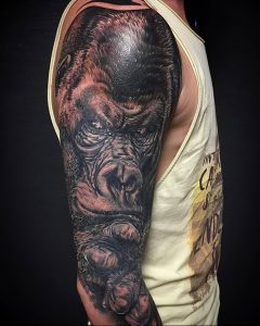 фото тату горилла от 27.03.2018 №021 - gorilla tattoo - tattoo-photo.ru