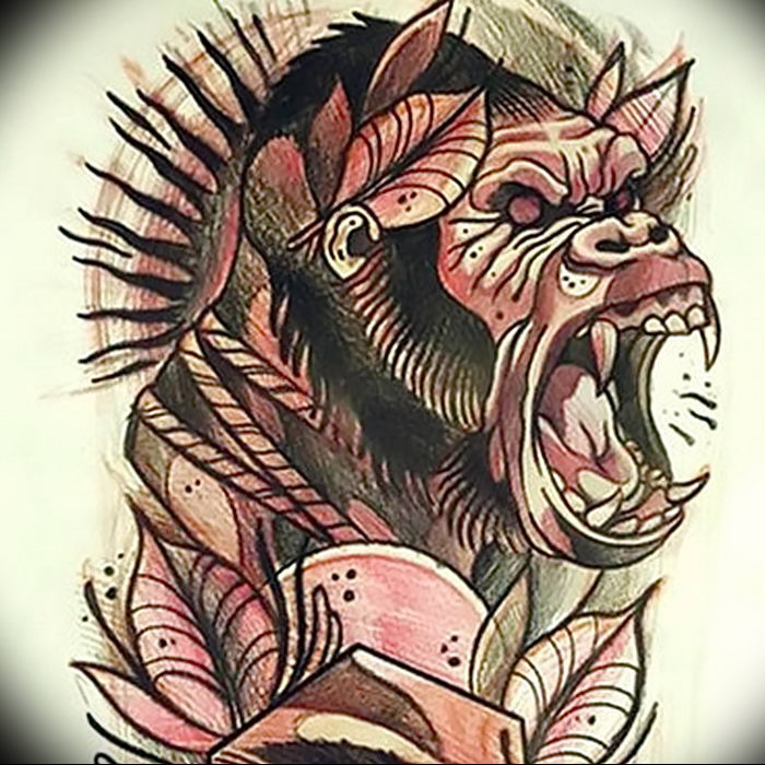 фото тату горилла от 27.03.2018 № 042 - gorilla tattoo - tattoo-photo.ru.