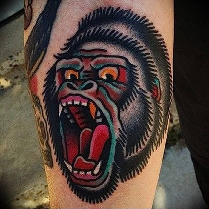 фото тату горилла от 27.03.2018 № 044 - gorilla tattoo - tattoo-photo.ru.