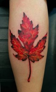 фото тату кленовый лист от 14.04.2018 №090 - maple leaf tattoo - tattoo-photo.ru