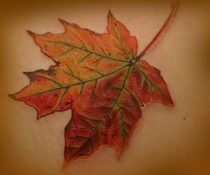 фото тату кленовый лист от 14.04.2018 №096 - maple leaf tattoo - tattoo-photo.ru