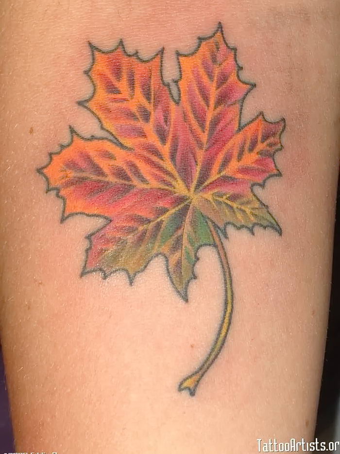 фото тату кленовый лист от 14.04.2018 № 131 - maple leaf tattoo - tattoo-.....
