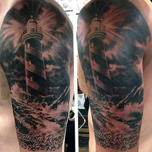 фото тату маяк от 16.04.2018 №001 - tattoo beacon - tattoo-photo.ru