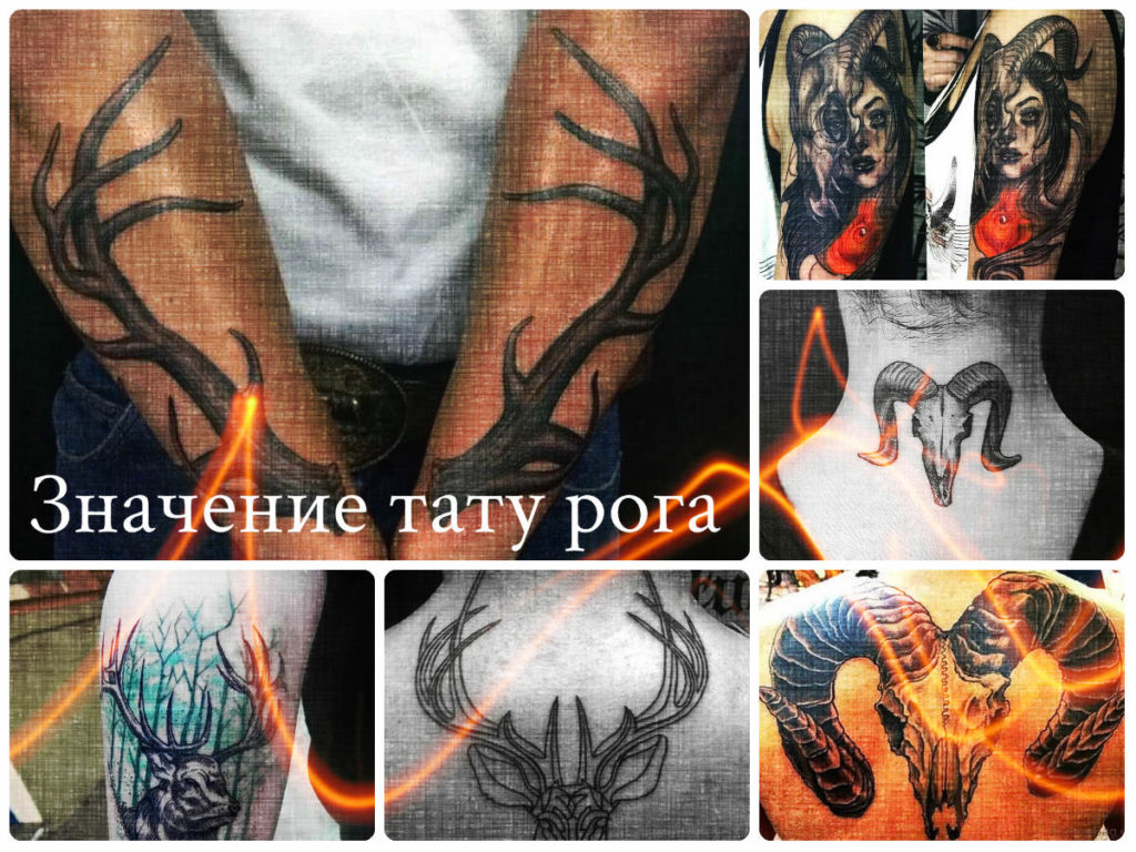 Значение тату рога - фото примеры рисунков готовых татуировок