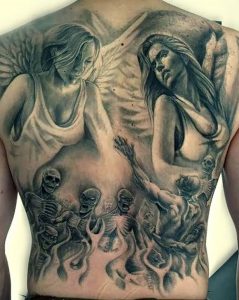 фото тату ангел и демон от 11.04.2018 №001 - tattoo angel and demon - tattoo-photo.ru