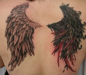 фото тату ангел и демон от 11.04.2018 №005 - tattoo angel and demon - tattoo-photo.ru