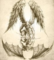 фото тату ангел и демон от 11.04.2018 №006 — tattoo angel and demon — tattoo-photo.ru