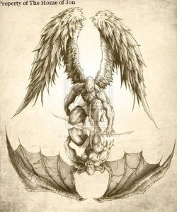 фото тату ангел и демон от 11.04.2018 №006 - tattoo angel and demon - tattoo-photo.ru