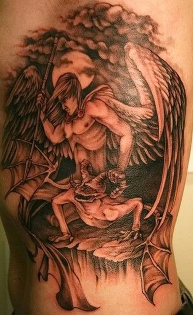 Татуировка ангела и демона: значение и фото