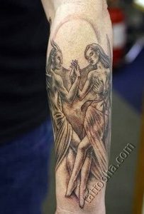 фото тату ангел и демон от 11.04.2018 №010 - tattoo angel and demon - tattoo-photo.ru