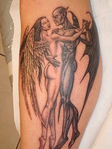 фото тату ангел и демон от 11.04.2018 №023 - tattoo angel and demon - tattoo-photo.ru