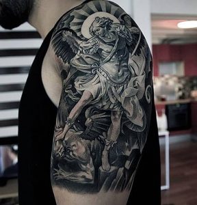 фото тату ангел и демон от 11.04.2018 №034 - tattoo angel and demon - tattoo-photo.ru