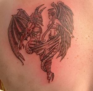 фото тату ангел и демон от 11.04.2018 №040 - tattoo angel and demon - tattoo-photo.ru