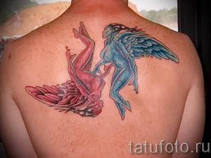 фото тату ангел и демон от 11.04.2018 №060 - tattoo angel and demon - tattoo-photo.ru