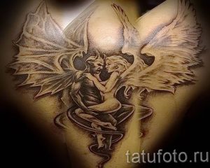 фото тату ангел и демон от 11.04.2018 №061 - tattoo angel and demon - tattoo-photo.ru