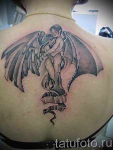 фото тату ангел и демон от 11.04.2018 №062 - tattoo angel and demon - tattoo-photo.ru
