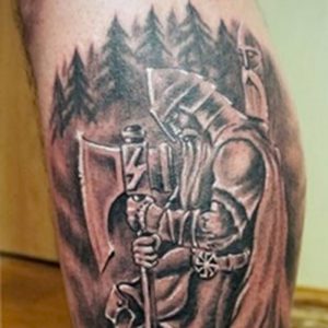 фото тату богатырь от 11.04.2018 №015 - tattoo warrior - tattoo-photo.ru