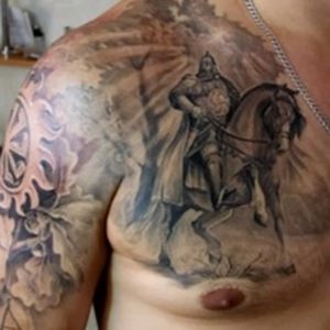 фото тату богатырь от 11.04.2018 №019 - tattoo warrior - tattoo-photo.ru