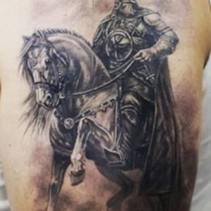 фото тату богатырь от 11.04.2018 №021 - tattoo warrior - tattoo-photo.ru