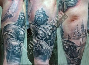 фото тату богатырь от 11.04.2018 №025 - tattoo warrior - tattoo-photo.ru