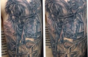 фото тату богатырь от 11.04.2018 №036 - tattoo warrior - tattoo-photo.ru