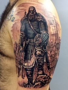 фото тату богатырь от 11.04.2018 №073 - tattoo warrior - tattoo-photo.ru