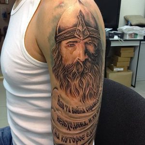 фото тату богатырь от 11.04.2018 №074 - tattoo warrior - tattoo-photo.ru